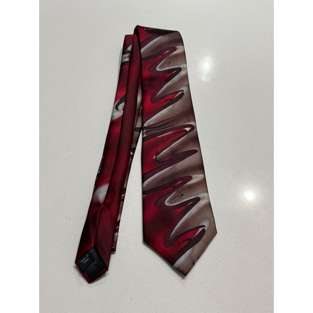 J. Garcia Floating Planes Red Abstract Silk Tie Collection Fifty-Two Mens